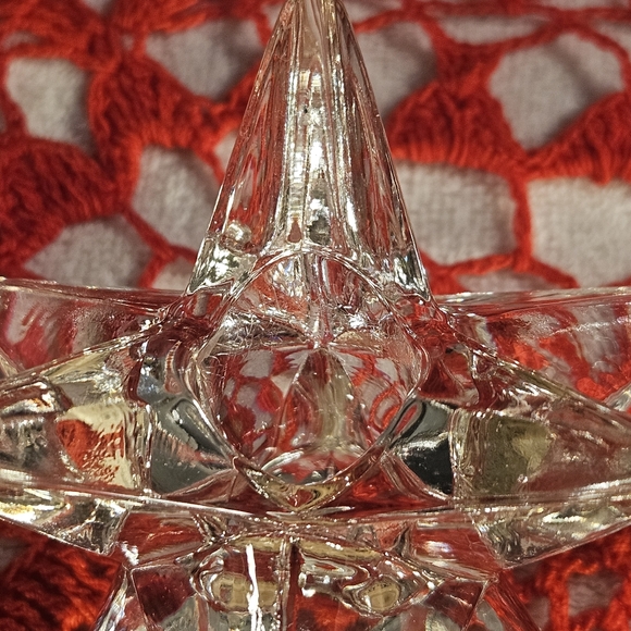 Vintage Set of Two Rosenthal Studio Lead Crystal Diamond Star Candle Holders - Picture 7 of 9